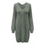 JdY Damen Jdyelanora L/S V-neck Dress Knt Noos Kleid, Kalamata /Detail:melange, XL EU