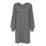 JDY Damen Langarm Strickkleid Regular Fit Midi Pullover Dress V-Ausschnitt Shirt Knielang JDYELANORA, Farben:Dunkelgrau, Größe:L