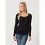 VERO MODA Damen Vmmaxi My Soft Long U-Neck Noos Langarmshirt, Schwarz, XXL EU