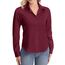 J.VER Hemd Damen Leichte Klassische Bluse Comfort Fit Baumwolle Stretch Blouse Langarm für Party Social Club Frauen,Burgunderrot,S