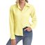 J.VER Hemd Damen Leichte Klassische Bluse Comfort Fit Baumwolle Stretch Blouse Langarm für Party Social Club Frauen,Gelb,L