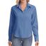 J.VER Hemd Damen Leichte Klassische Bluse Comfort Fit Baumwolle Stretch Blouse Langarm für Party Social Club Frauen,Graublau,2XL
