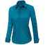 J.VER Bluse Damen Basic Langarm Stretch Hemdbluse Damen Bluse Leicht Tailliert mit Stretch Elegant Formelle Kragen Tops,Türkis,S