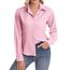 J.VER Bluse Damen Elegant Klassische Businesshemd Comfort Fit Faltenfrei Atmungsaktiv Shirts für Büro Arbeit Shirt Knitterfreies Hemdbluse,Rosa,2XL