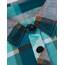 DJT Damen Weiches Gestrick Karierte Bluse Langarm 3/4 Roll Up Ärmel Hemdbluse Button-down Blusen Blau M