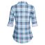 DJT Damen Weiches Gestrick Karierte Bluse Langarm Oberteile Roll Up Ärmel Hemdbluse Tunika Button Down Blusen Top Hellblaues Kariertes L