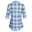 DJT Damen Weiches Gestrick Karierte Bluse Langarm Oberteile Roll Up Ärmel Hemdbluse Tunika Button Down Blusen Top Hellblaues Kariertes M
