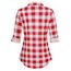 DJT Damen Weiches Gestrick Karierte Bluse Langarm Oberteile Roll Up Ärmel Hemdbluse Shirts Button Down Blusen Top Rot-Weiß M