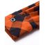 DJT Damen Weiches Gestrick Karierte Bluse Langarm Oberteile Roll Up Ärmel Hemdbluse Shirts Button Down Blusen Top Orange XL