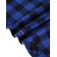 DJT Damen Weiches Gestrick Karierte Bluse Langarm 3/4 Roll Up Ärmel Hemdbluse Button-down Blusen Lebendiges Blau XL