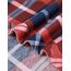 DJT Damen Weiches Gestrick Karierte Bluse Langarm 3/4 Roll Up Ärmel Hemdbluse Button-down Blusen Feuriges Rot XL