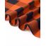 DJT Damen Weiches Gestrick Karierte Bluse Langarm Oberteile Roll Up Ärmel Hemdbluse Shirts Button Down Blusen Top Orange XL