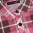 DJT Damen Weiches Gestrick Karierte Bluse Langarm Oberteile Roll Up Ärmel Hemdbluse Shirts Button Down Blusen Top Rosa-Braun M