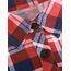 DJT Damen Weiches Gestrick Karierte Bluse Langarm 3/4 Roll Up Ärmel Hemdbluse Button-down Blusen Feuriges Rot XL