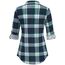DJT Damen Weiches Gestrick Karierte Bluse Langarm Oberteile Roll Up Ärmel Hemdbluse Tunika Button Down Blusen Top Grün-Blau XL