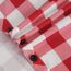 DJT Damen Weiches Gestrick Karierte Bluse Langarm Oberteile Roll Up Ärmel Hemdbluse Shirts Button Down Blusen Top Rot-Weiß XL