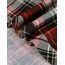 DJT Damen Weiches Gestrick Karierte Bluse Langarm 3/4 Roll Up Ärmel Hemdbluse Button-down Blusen Schönes Rot M