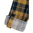 DJT Damen Weiches Gestrick Karierte Bluse Langarm Oberteile Roll Up Ärmel Hemdbluse Shirts Button Down Blusen Top Gelb-Marine M