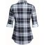 DJT Damen Weiches Gestrick Karierte Bluse Langarm Oberteile Roll Up Ärmel Hemdbluse Tunika Button Down Blusen Top Schwarz-Weiß M