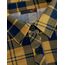 DJT Damen Weiches Gestrick Karierte Bluse Langarm Oberteile Roll Up Ärmel Hemdbluse Shirts Button Down Blusen Top Gelb-Marine L