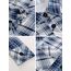 DJT Damen Weiches Gestrick Karierte Bluse Langarm Oberteile Roll Up Ärmel Hemdbluse Tunika Button Down Blusen Top Upgrade Dicker Stoff-Blau M