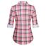 DJT Damen Weiches Gestrick Karierte Bluse Langarm Oberteile Roll Up Ärmel Hemdbluse Tunika Button Down Blusen Top Rosa Kariertes S