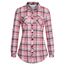 DJT Damen Weiches Gestrick Karierte Bluse Langarm Oberteile Roll Up Ärmel Hemdbluse Tunika Button Down Blusen Top Rosa Kariertes S