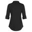 DJT Damen Weiches Gestrick Karierte Bluse Langarm 3/4 Ärmel Roll Up Ärmel Hemdbluse Button-down Solid Schwarz XL