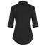 DJT Damen Weiches Gestrick Karierte Bluse Langarm 3/4 Ärmel Roll Up Ärmel Hemdbluse Button-down Solid Schwarz XXL