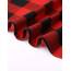 DJT Damen Weiches Gestrick Karierte Bluse Langarm 3/4 Roll Up Ärmel Hemdbluse Button-down Blusen Rot XXL