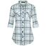 DJT Damen Weiches Gestrick Karierte Bluse Langarm Oberteile Roll Up Ärmel Hemdbluse Shirts Button Down Blusen Top Grau-Grün XL