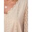 CUPSHE Damen Blusen V-Ausschnitt Spitzen Wellenkante Puffärmel Langarmshirt Lässige Lace Oberteile Tunika Bluse Tops Hellbraun S