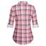DJT Damen Weiches Gestrick Karierte Bluse Langarm Oberteile Roll Up Ärmel Hemdbluse Tunika Button Down Blusen Top Rosa Kariertes XXL
