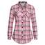 DJT Damen Weiches Gestrick Karierte Bluse Langarm Oberteile Roll Up Ärmel Hemdbluse Tunika Button Down Blusen Top Rosa Kariertes XXL
