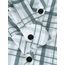 DJT Damen Weiches Gestrick Karierte Bluse Langarm Oberteile Roll Up Ärmel Hemdbluse Shirts Button Down Blusen Top Grau-Grün XL