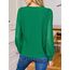 CUPSHE Damen Blusen V-Ausschnitt Spitzen Wellenkante Puffärmel Langarmshirt Lässige Lace Oberteile Tunika Bluse Tops Smaragdgrün M