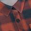 DJT Damen Weiches Gestrick Karierte Bluse Langarm Oberteile Roll Up Ärmel Hemdbluse Shirts Button Down Blusen Top Rot-Marineblau XXL