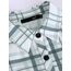 DJT Damen Weiches Gestrick Karierte Bluse Langarm Oberteile Roll Up Ärmel Hemdbluse Shirts Button Down Blusen Top Grau-Grün XL