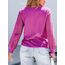 CUPSHE Damen Blusen V-Ausschnitt Spitzen Wellenkante Puffärmel Langarmshirt Lässige Lace Oberteile Tunika Bluse Tops Magenta M