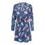 ONLY Damen Onlcory L/S V-Neck Tunic WVN Noos, Blau (Vintage Indigo/Aop:hibiscus Floral), L