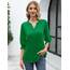 Rapbin Bluse Damen 3/4 arm Langerm V-Ausschnitt Tunika Sommer Tops Locker Shirt Elegant Lässig Oberteil 2026 (L, Grün)