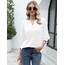 Rapbin Damen Mode Elegant Bluse 3/4 Ärmel langerm Tunika Sommer Top V-Ausschnitt Tunika Lässig Locker Oberteil 2025 (XXL, Weiß)