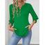 Rapbin Bluse Damen 3/4 arm Langerm V-Ausschnitt Tunika Sommer Tops Locker Shirt Elegant Lässig Oberteil 2026 (XL, Grün)