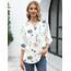 Rapbin Damen Mode Elegant Bluse 3/4 Ärmel Langerm Tunika Sommer Top Lässig Locker Oberteil Blusen 2026 (XXL, Weiß Blau Blumen)