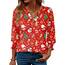 Rapbin Bluse Damen 3/4 arm langerm V-Ausschnitt Tunika Sommer Tops Locker Shirt Elegant Lässig Oberteil 2025