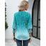 Rapbin Bluse Damen 3/4 arm langerm V-Ausschnitt Tunika Sommer Tops Locker Shirt Elegant Lässig Oberteil 2025 (S, Blaugrüne Blüten)