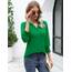 Rapbin Bluse Damen 3/4 arm Langerm V-Ausschnitt Tunika Sommer Tops Locker Shirt Elegant Lässig Oberteil 2026 (XXL, Grün)