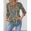 Rapbin Damen Elegant Bluse 3/4 Ärmel Langerm Tunika Sommer Top Lässig Locker Oberteil 2026 (XL, Böhmische Farben)