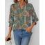 Rapbin Damen Elegant Bluse 3/4 Ärmel Langerm Tunika Sommer Top Lässig Locker Oberteil 2026 (M, Böhmische Farben)