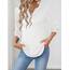 Rapbin Damen Mode Elegant Bluse 3/4 Ärmel langerm Tunika Sommer Top V-Ausschnitt Tunika Lässig Locker Oberteil 2025 (XL, Weiß)